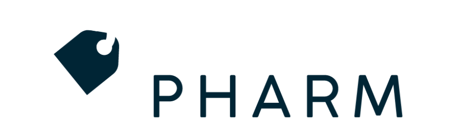 White Dark Blue Coupon Pharm Logo
